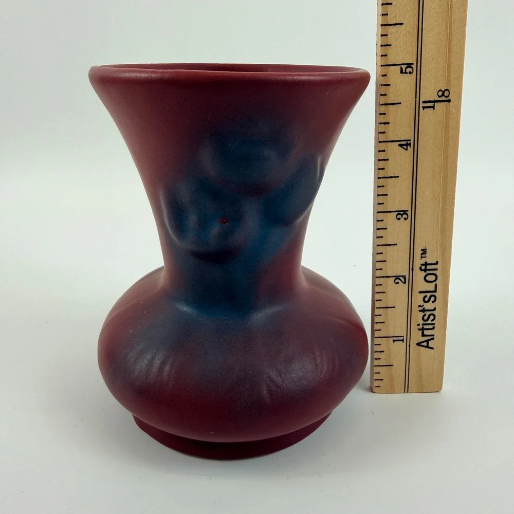 Van Briggle Pottery Iris Vase Mulberry Persian Rose 1940s